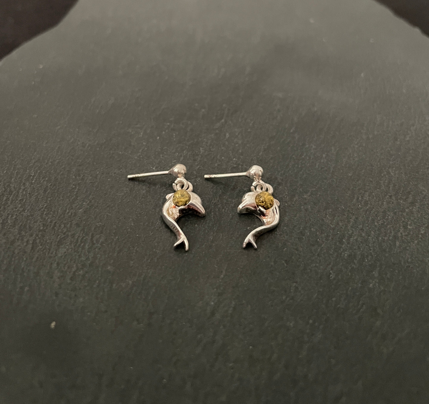 Amber Dolphin Earrings image 1