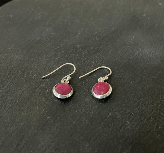Ruby and Silver Earrings image 1
