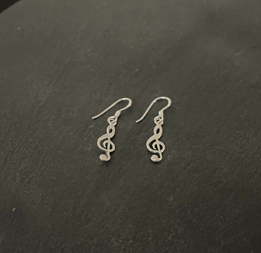 Silver Music Note Earrings image 1