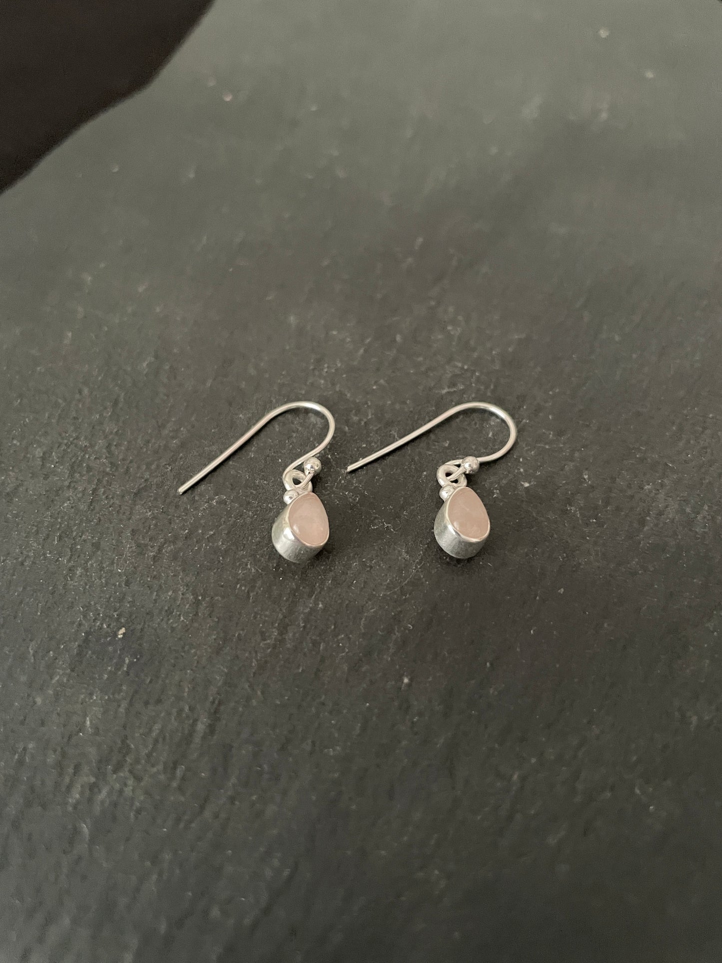 Rose Quartz and Silver Earrings image 1