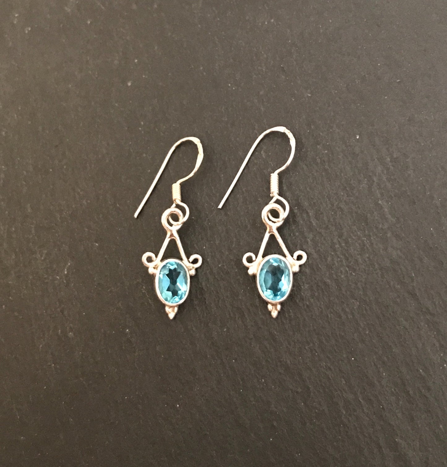Blue Topaz and Silver Earrings image 0