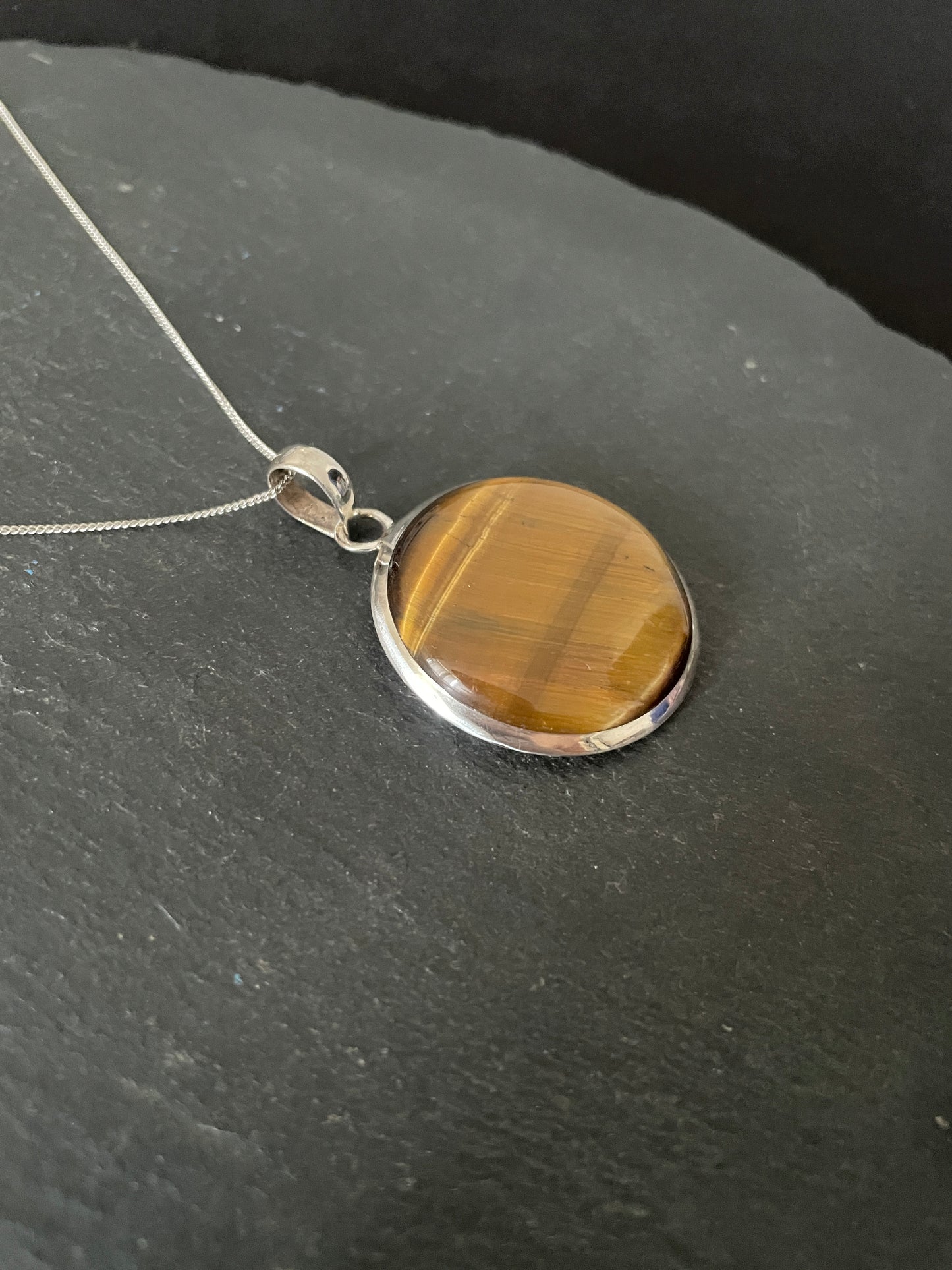 Tiger's Eye Round Pendant image 2