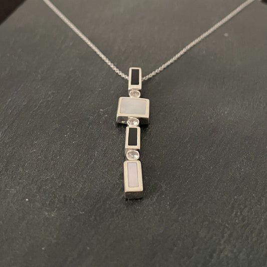 Black Onyx and Mother of Pearl Pendant image 1