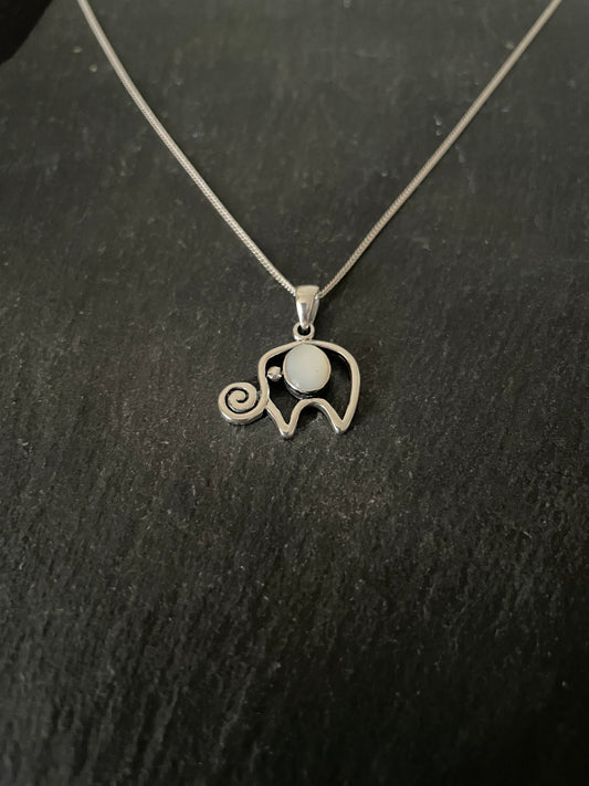 Mother of Pearl Elephant Pendant image 1