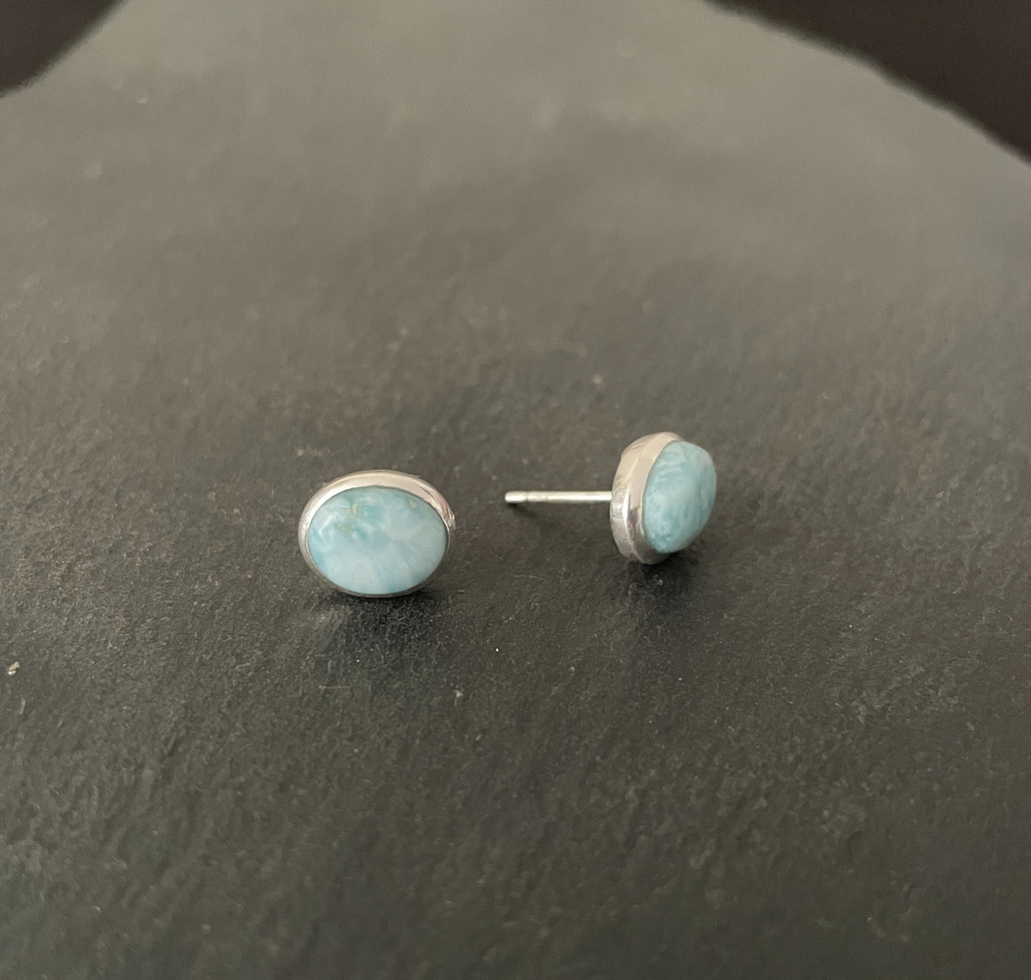 Oval Larimar Stud Earring image 1