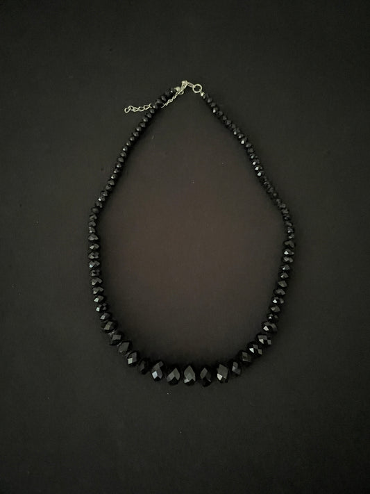 Black Bead Necklace image 1