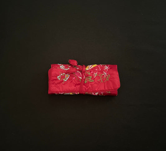 Dark Red Flower Jewellery Wrap image 1