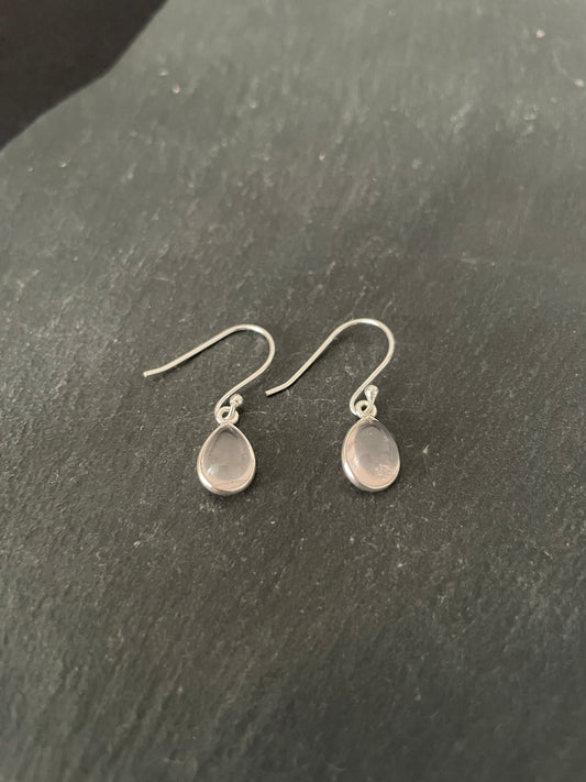 Teardrop Rose Quartz Earrings image 1