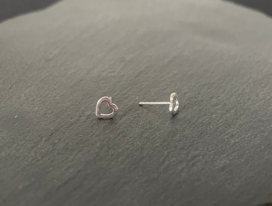 Silver Heart Studs image 1