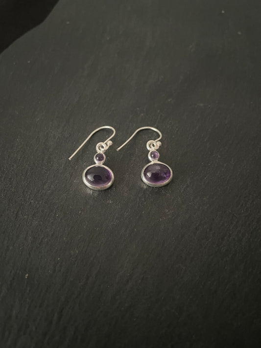 Amethyst Drop Earrings image 1