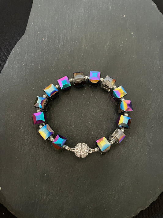 Square Coloured Bead Bracelet image 1