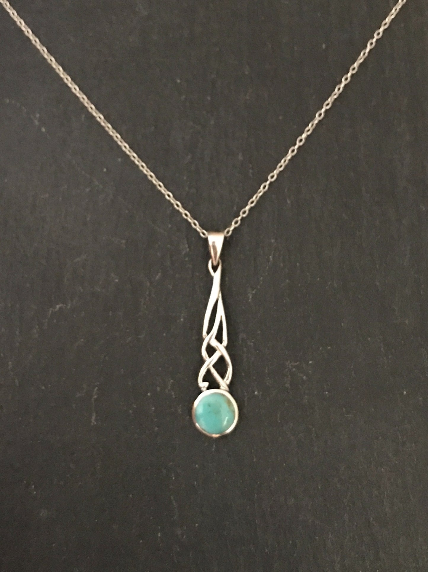 Round Turquoise Celtic Design Pendant image 0