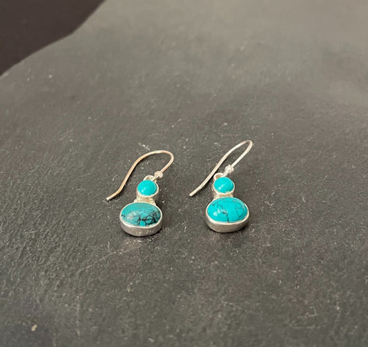 Turquoise and Silver Earrings image 1