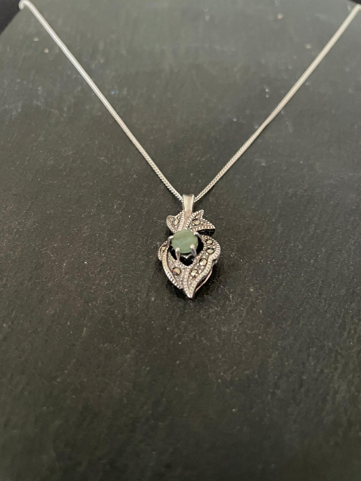 Emerald and Marcasite Pendant image 1