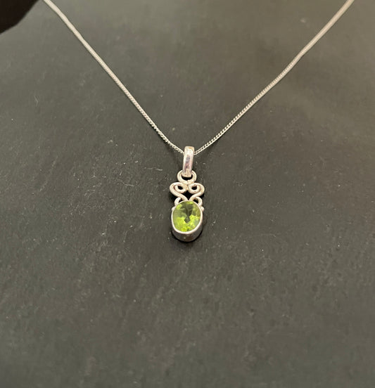 Peridot and Silver Pendant image 1