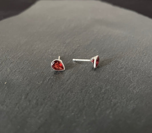 Garnet Teardrop Stud Earrings image 1