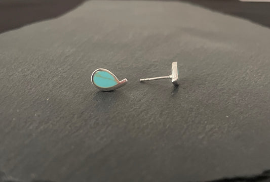 Turquoise Teardrop Stud Earrings image 1