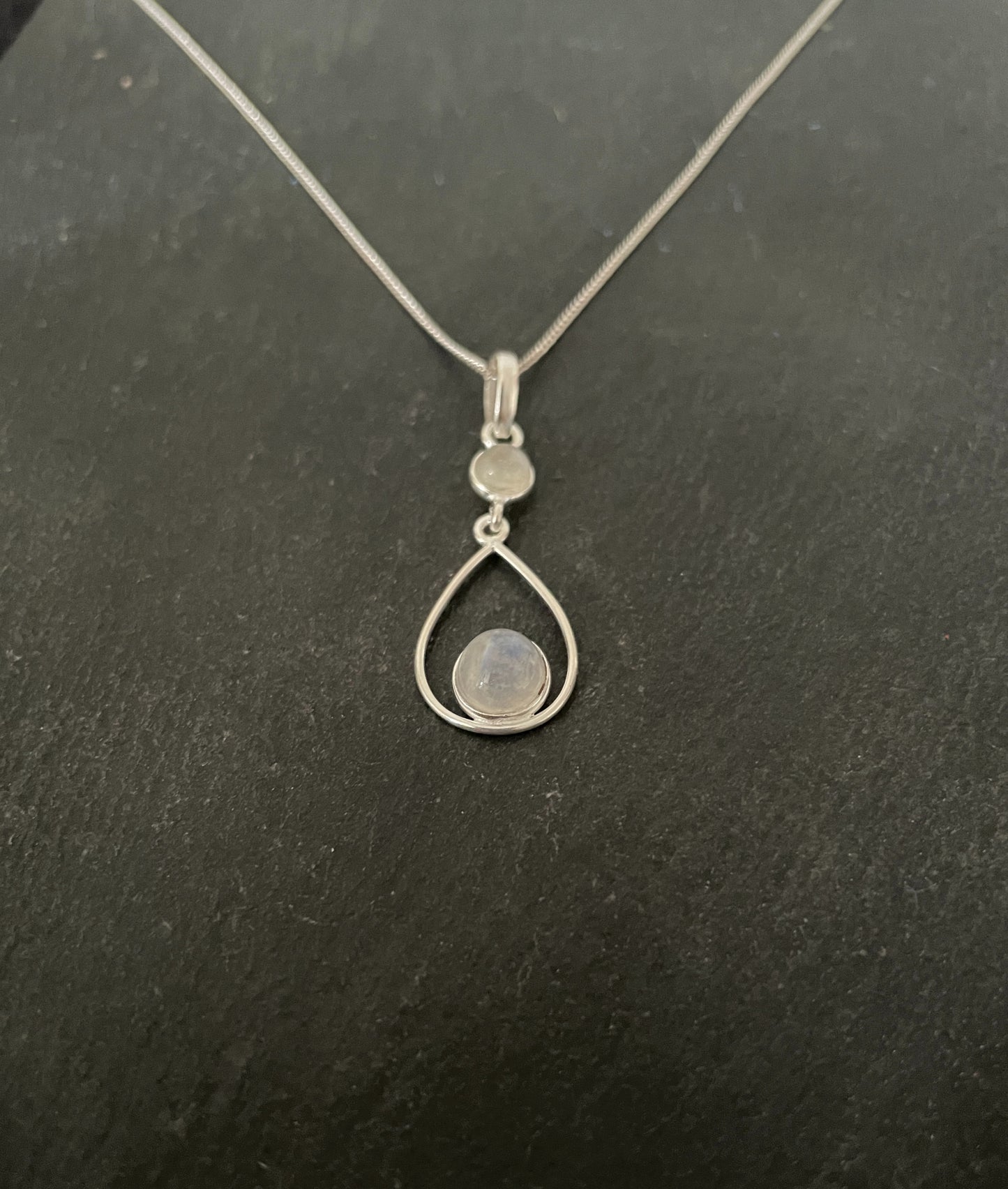 Moonstone and Silver Teardrop Pendant image 1