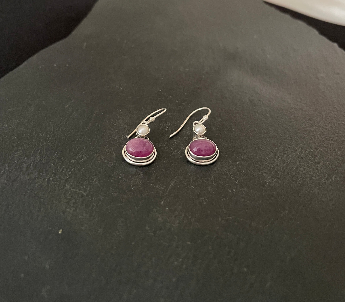 Ruby and Pearl Earrings image 1