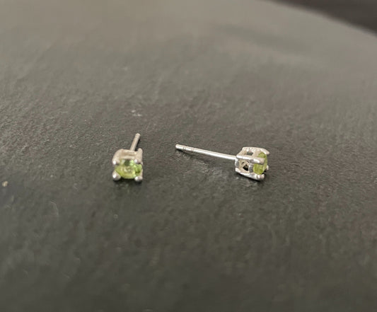 Oval Peridot Stud Earrings image 1