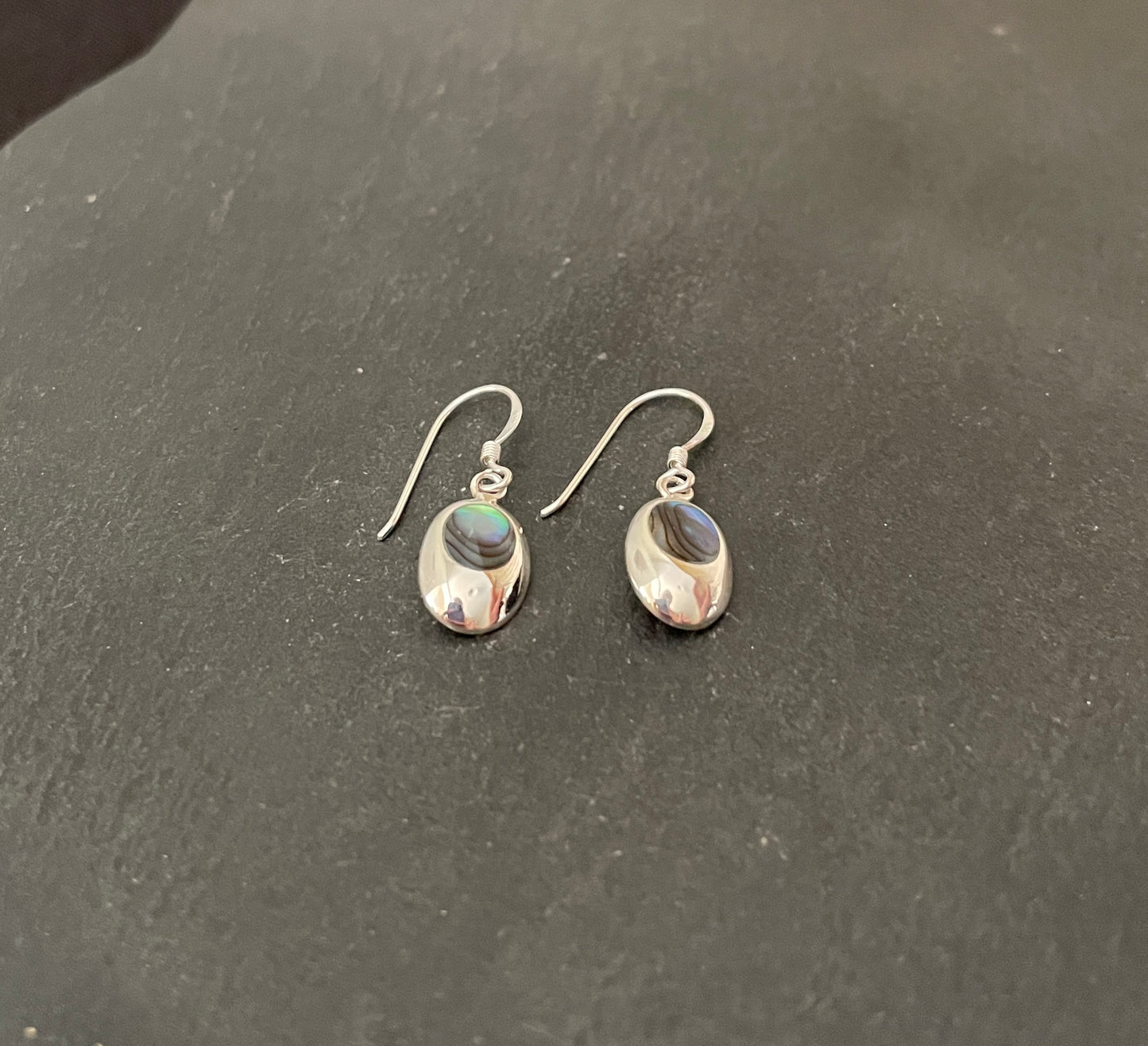 Paua Shell and Silver Earrings image 1