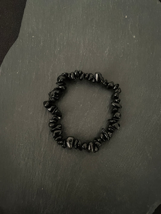 Black Obsidian Chip Bracelet image 1