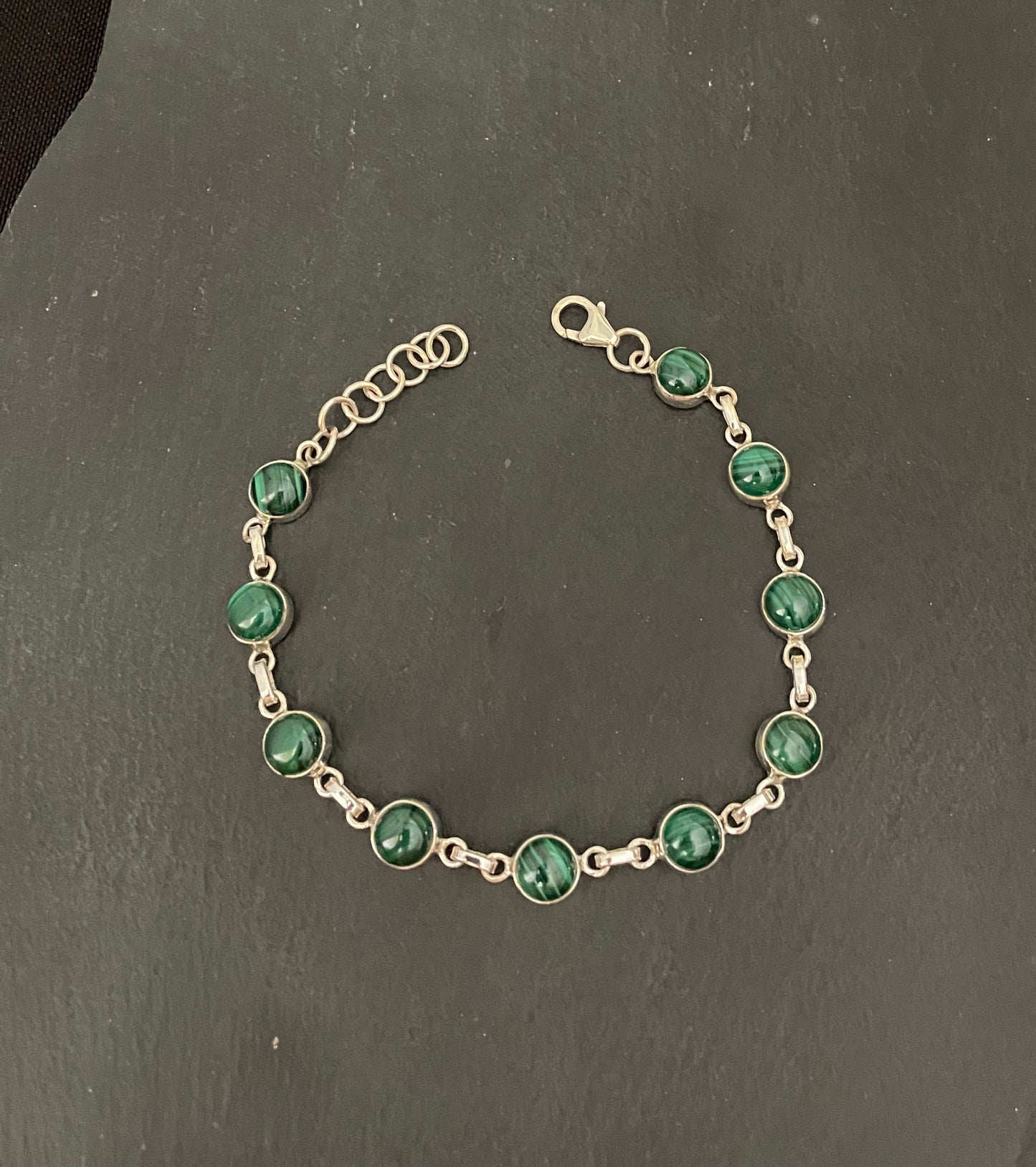 Round Malachite Bracelet image 1