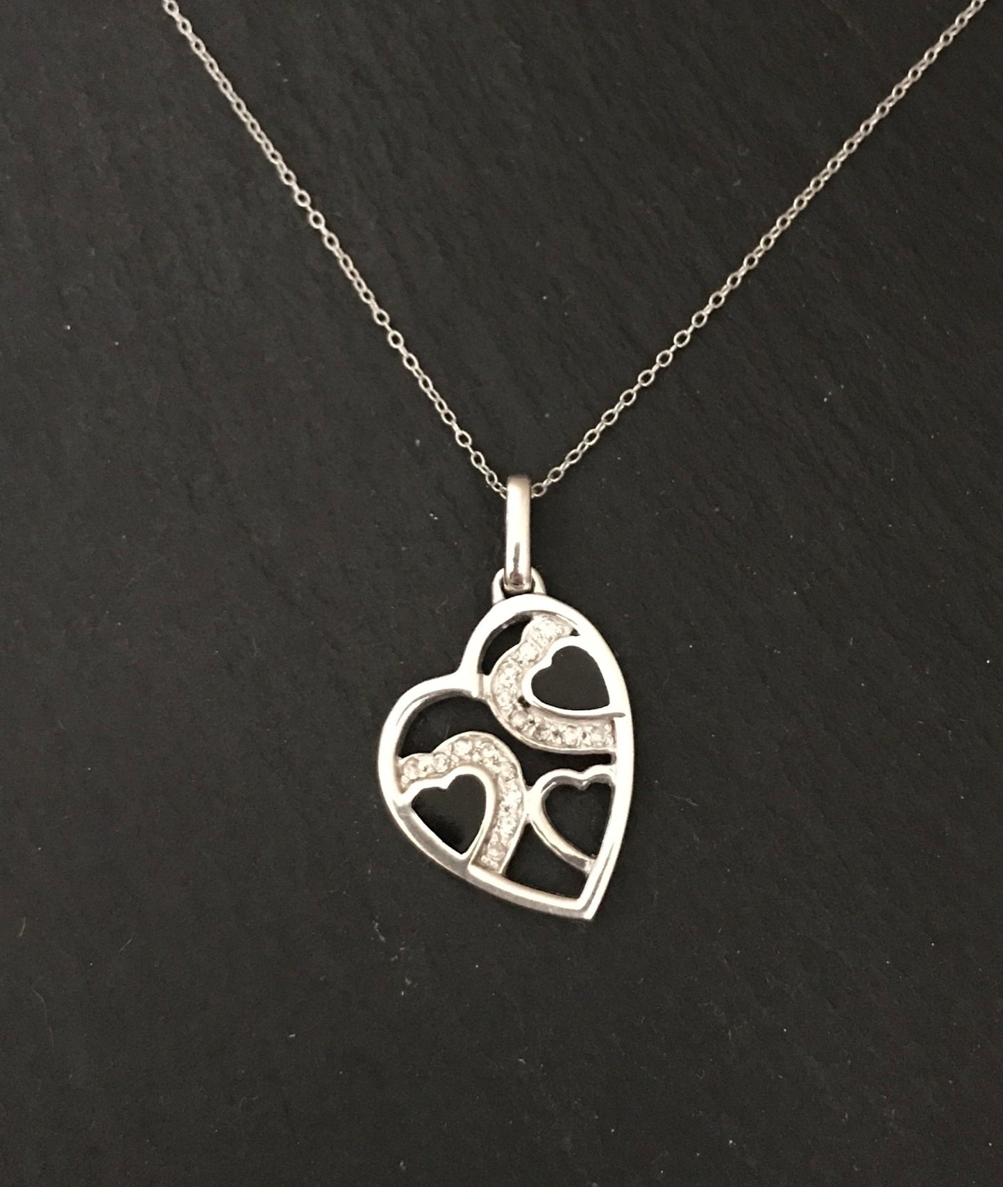 Black Onyx and Cubic Zirconia Heat Pendant image 0