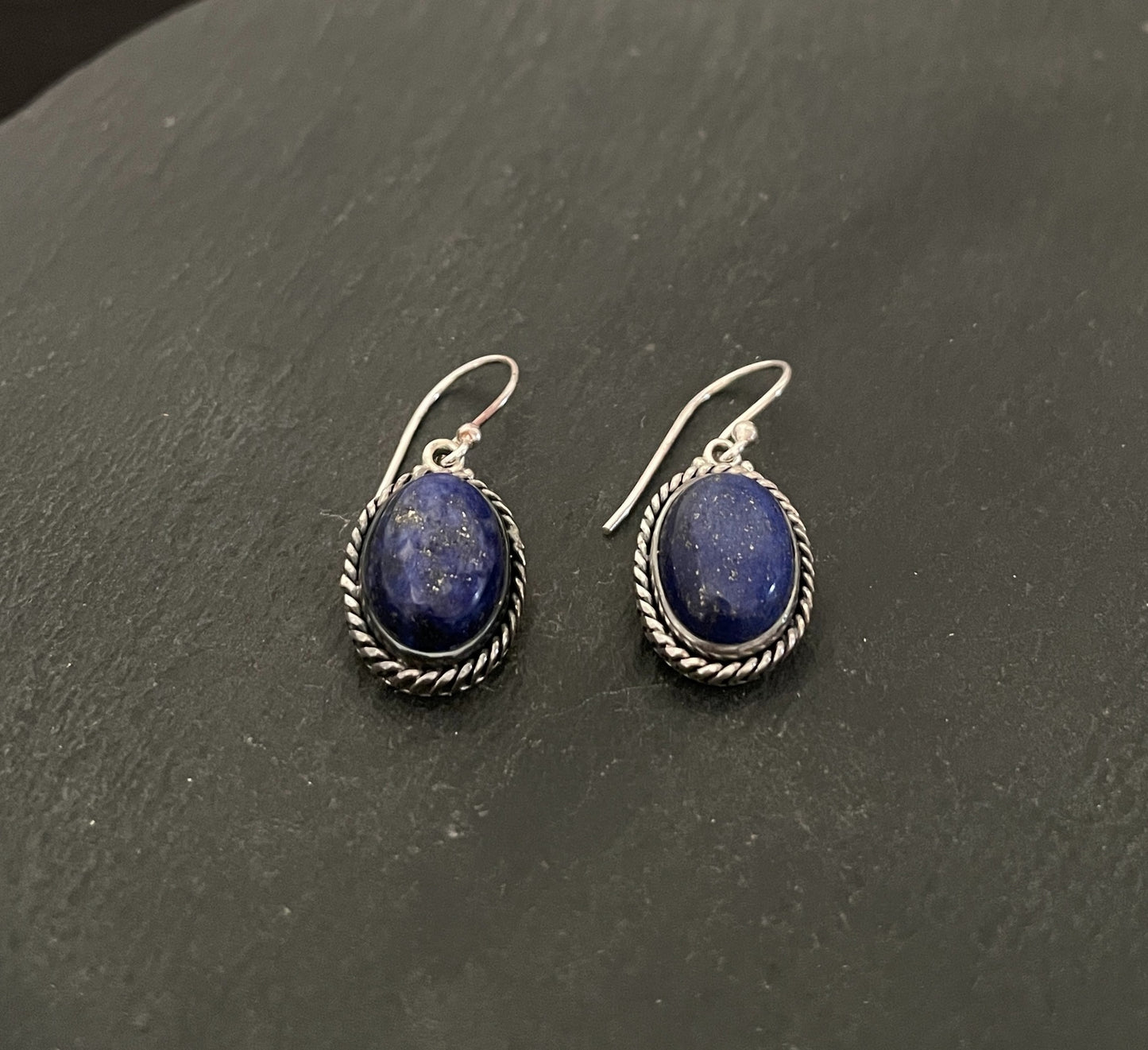 Lapis Lazuli Oval Earrings image 1