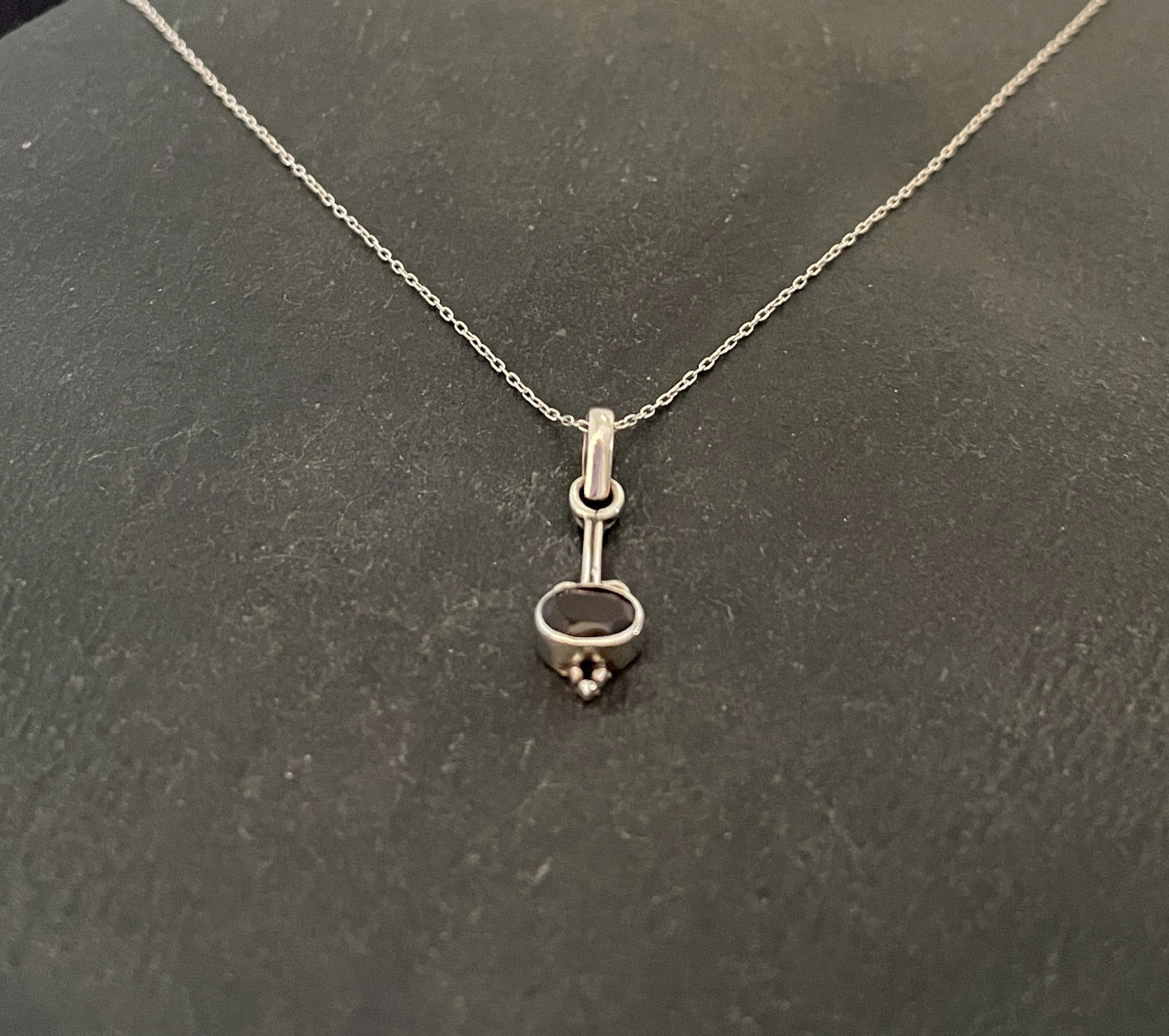 Oval Garnet and Silver Pendant image 1
