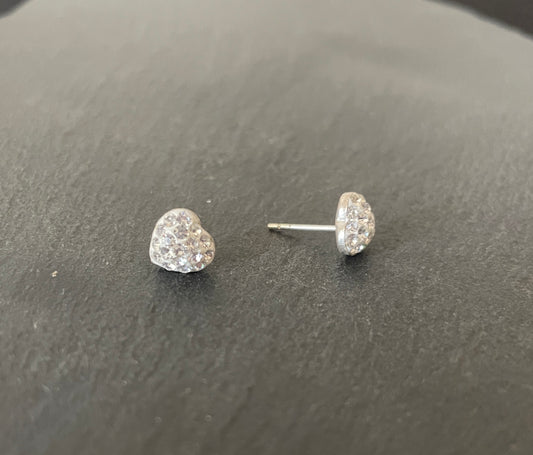 Cubic Zirconia Heart Stud Earrings image 1