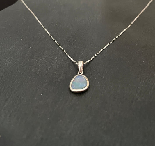 Opal Doublet Oval Pendant image 1