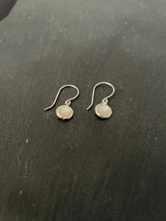 Mother of Pearl Round Earrings image 1