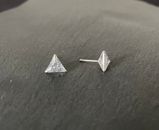 Cubic Zirconia Triangle Studs image 1
