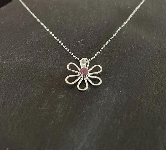 Ruby Flower Pendant image 1