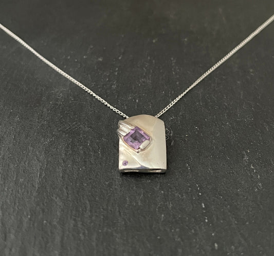 Amethyst Rectangle Pendant image 1
