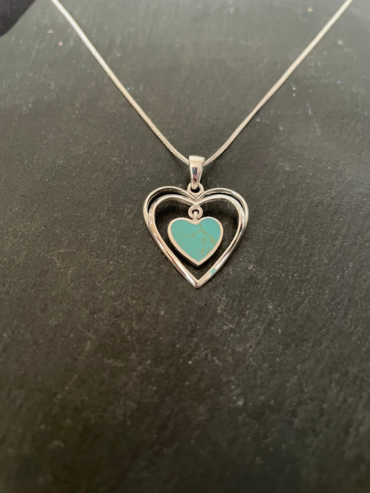 Turquoise Heart Pendant image 1