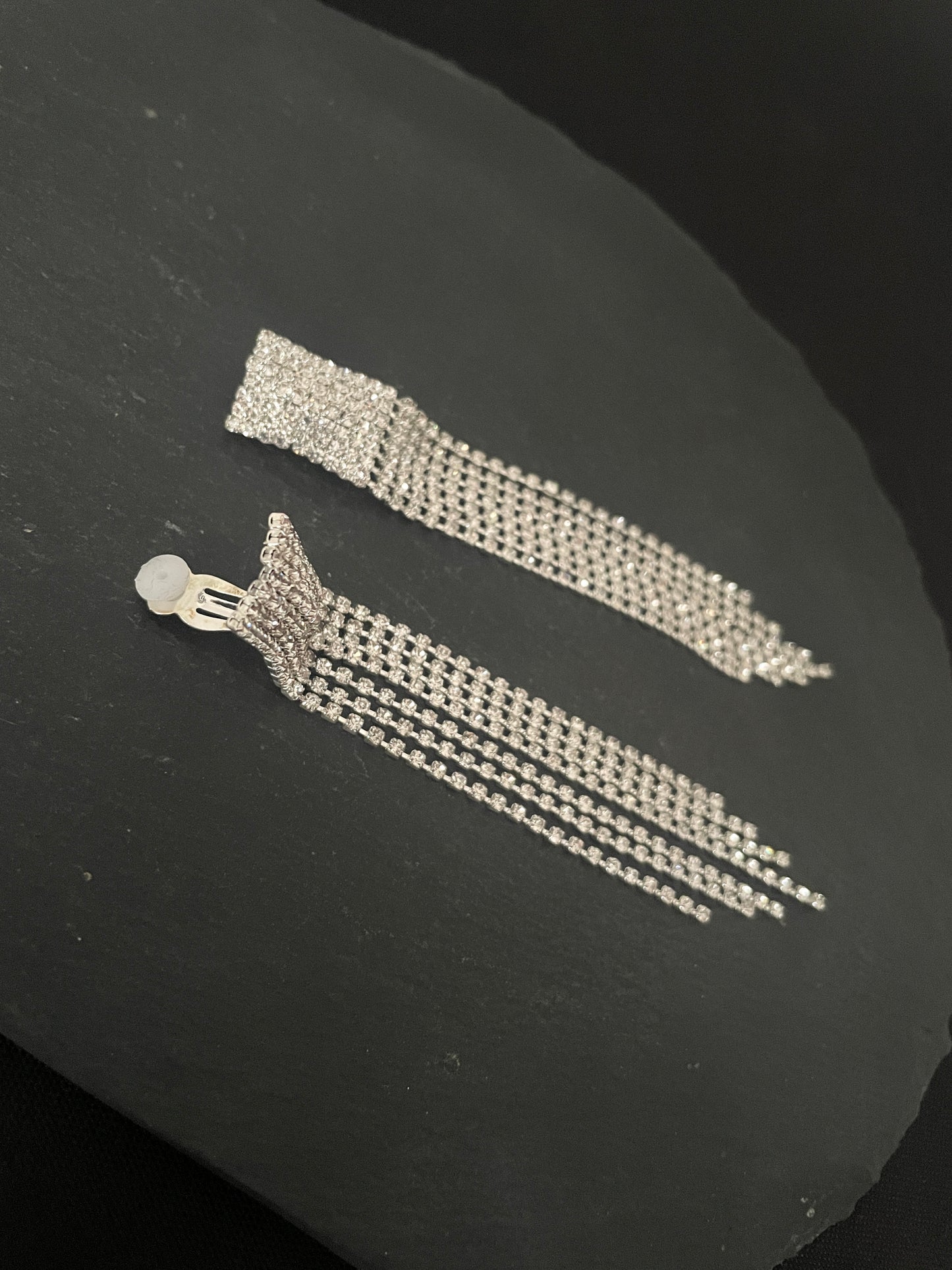 Bling Drop Clip On Earrings image 1