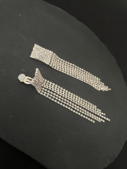 Bling Drop Clip On Earrings image 1