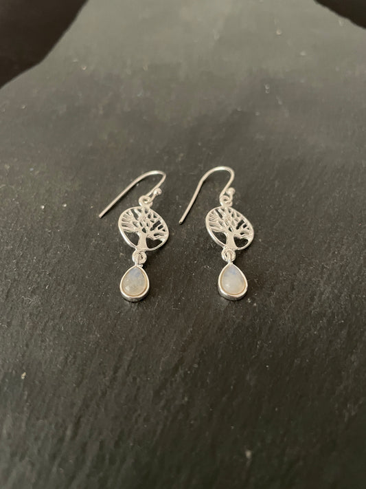 Tree of Life Moonstone Earrings image 1