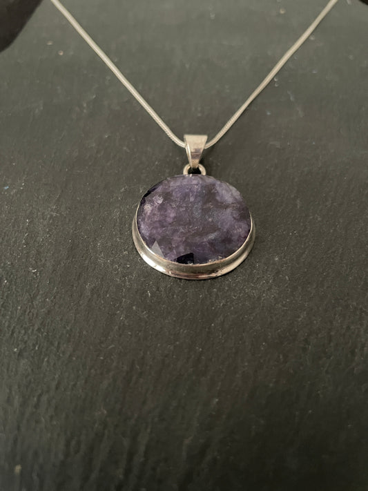 Round Sapphire Pendant image 1