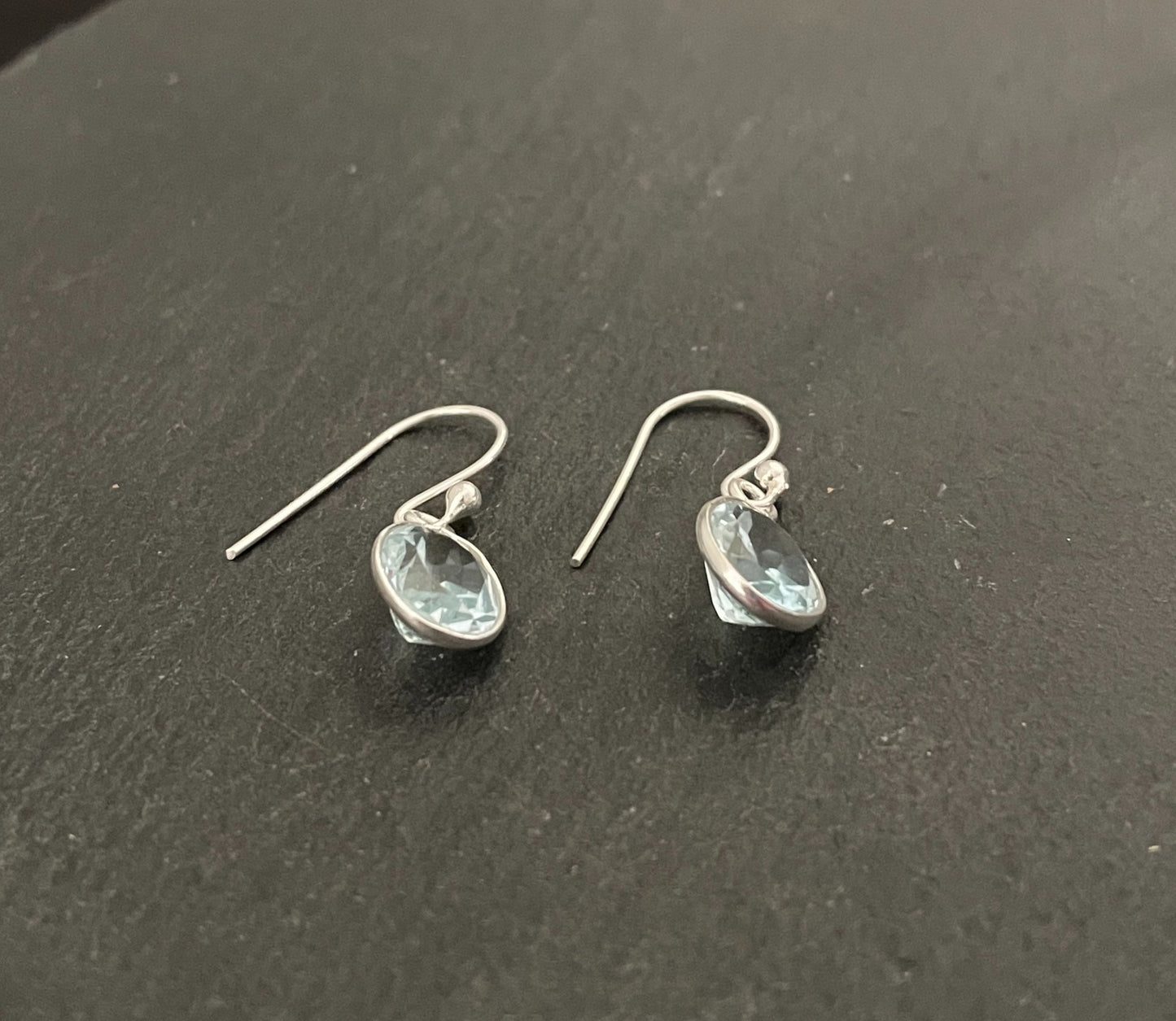 Oval Blue Topaz Earrings image 1