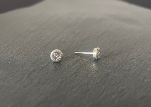 Silver Yin Yang Studs image 1