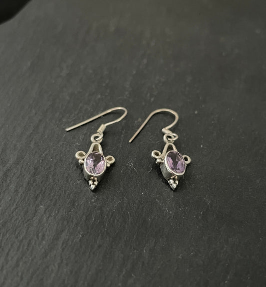 Amethyst and Silver Earrings image 1