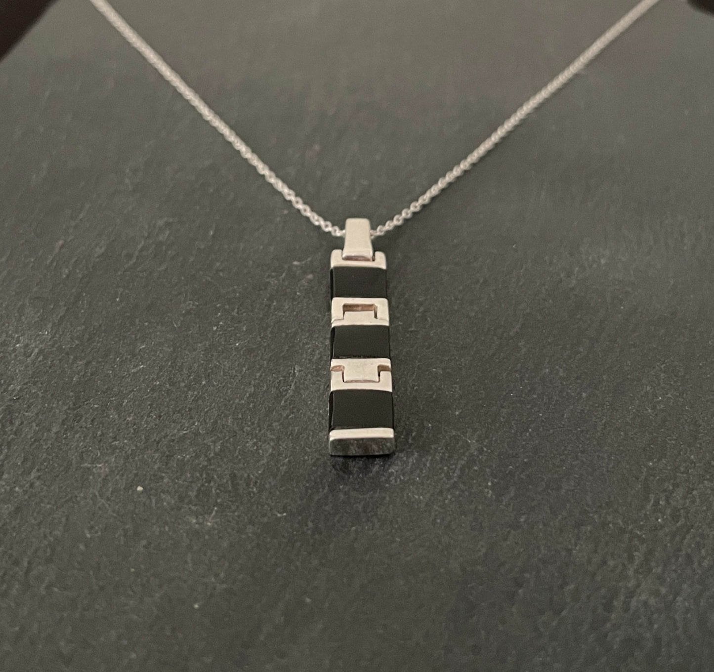 Black Onyx and Silver Pendant image 1