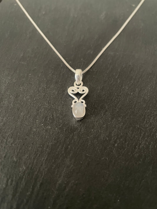 Moonstone and Silver Pendant image 1