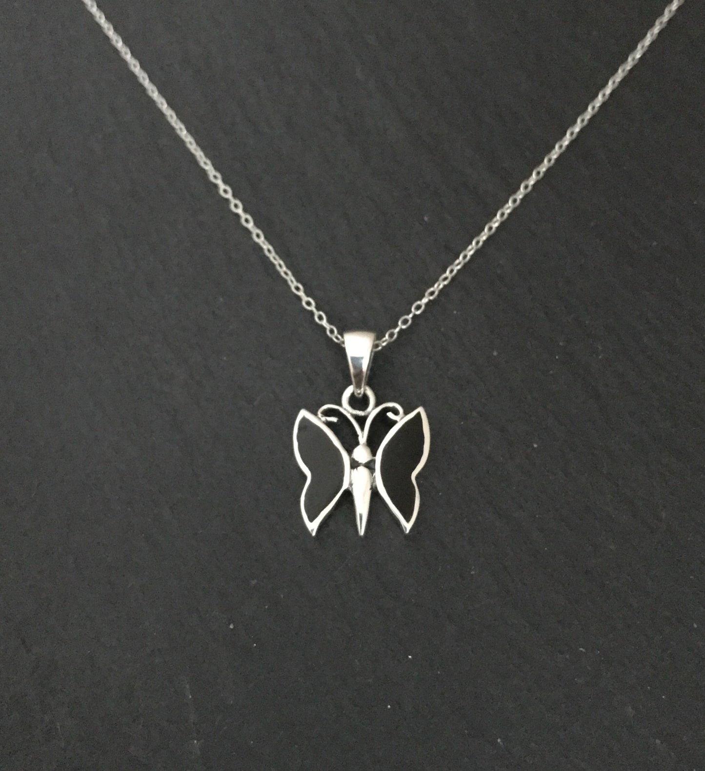 Black Onyx Butterfly Pendant image 0
