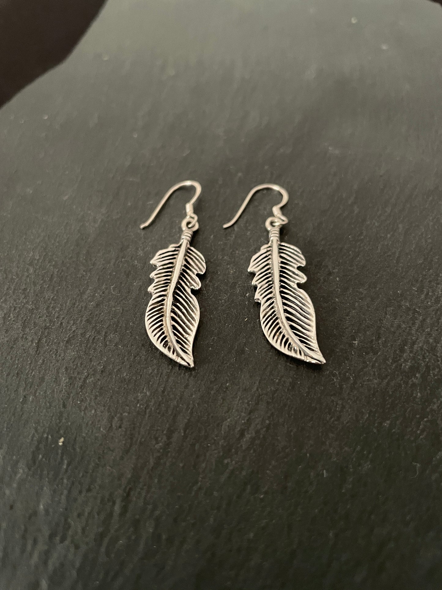 Silver Feather Earrings image 1