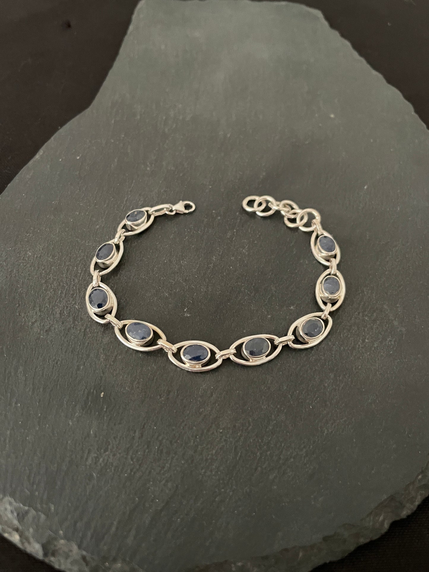 Sapphire and Silver Oval Bracelet image 2