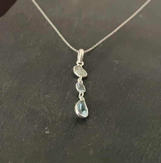 Blue Topaz and Silver Pendant image 1
